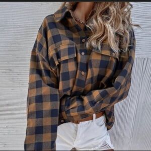Plaid Button Front Cotton Shirt-LAST ONE ☝️